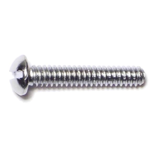 Midwest Fastener #6-32 x 3/4 in Slotted Round Machine Screw, Chrome Plated Steel, 42 PK 61526 - main